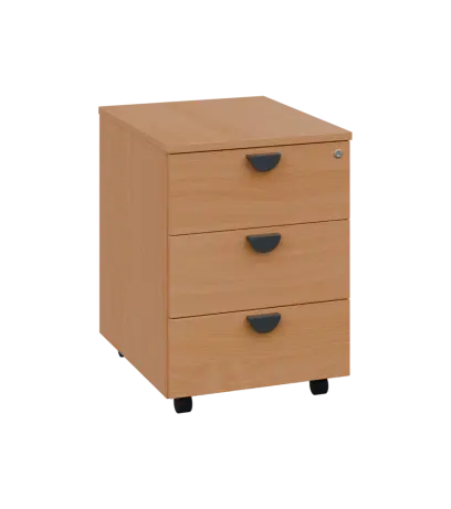 TK - 00 kontejner pojízdný, 3-zásuvkový, deska 18 mm, centrální zámek, buk royal